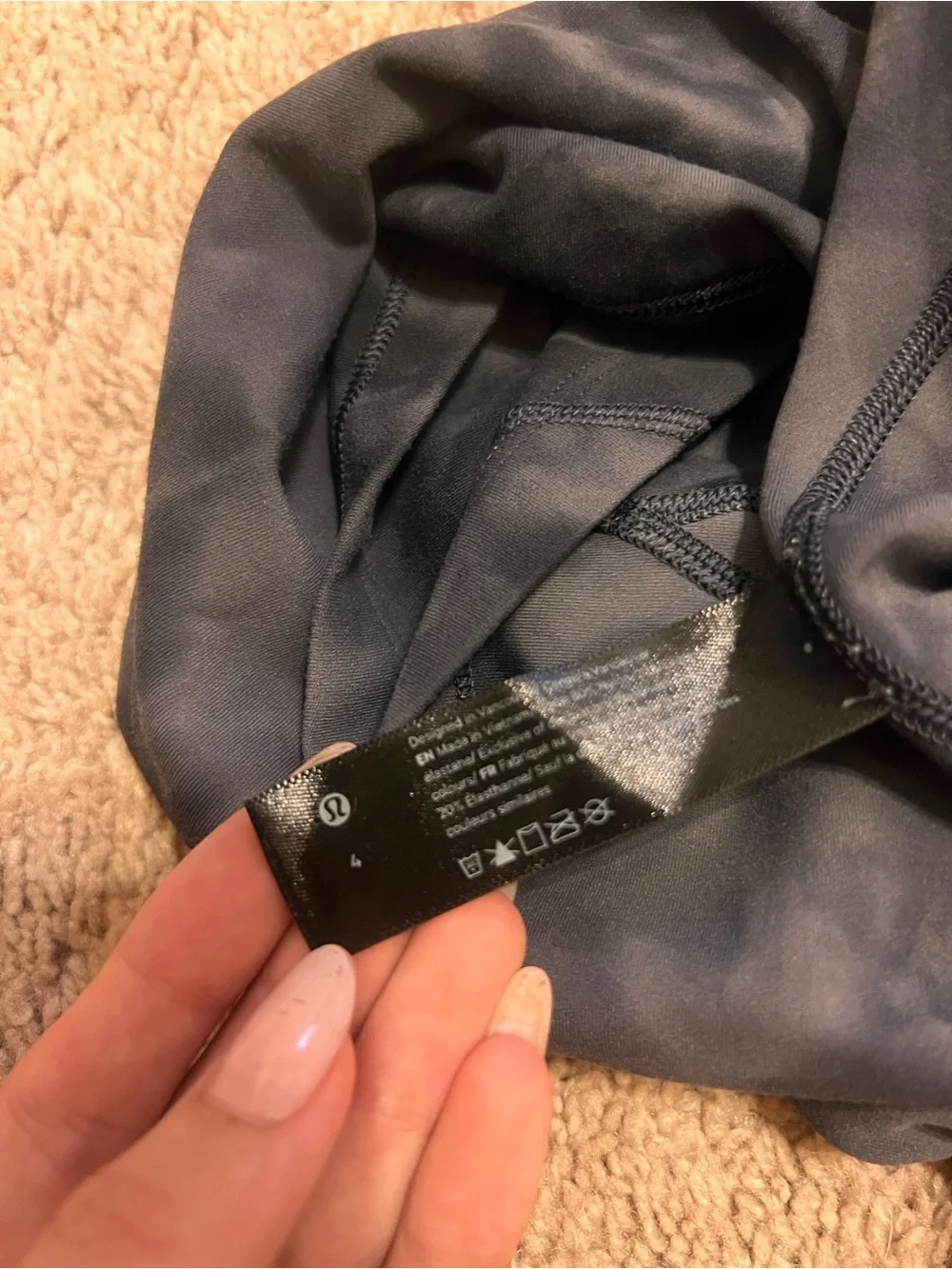 lululemon athletica Black Marble Scoop Crop Top